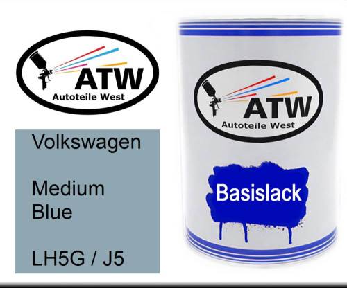 Volkswagen, Medium Blue, LH5G / J5: 500ml Lackdose, von ATW Autoteile West.